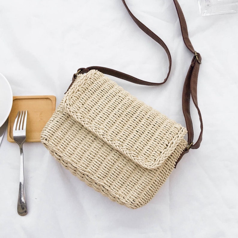Handmade Straw Bag Summer Straw Handbag Handwoven Straw Tote Etsy