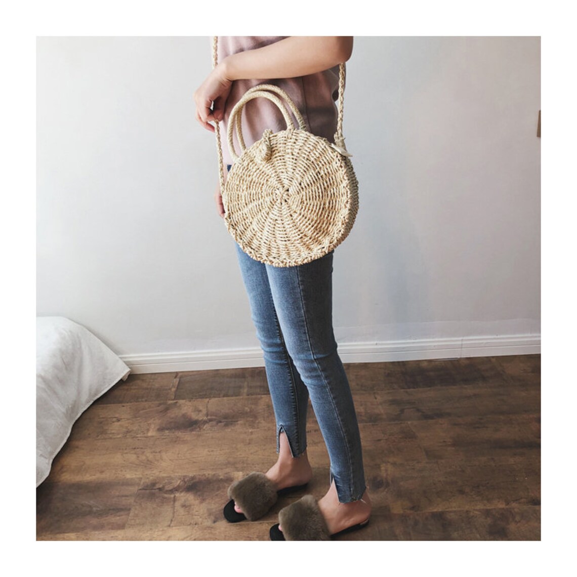 Handmade Straw Bag Summer Straw Handbag Handwoven Straw Tote Etsy