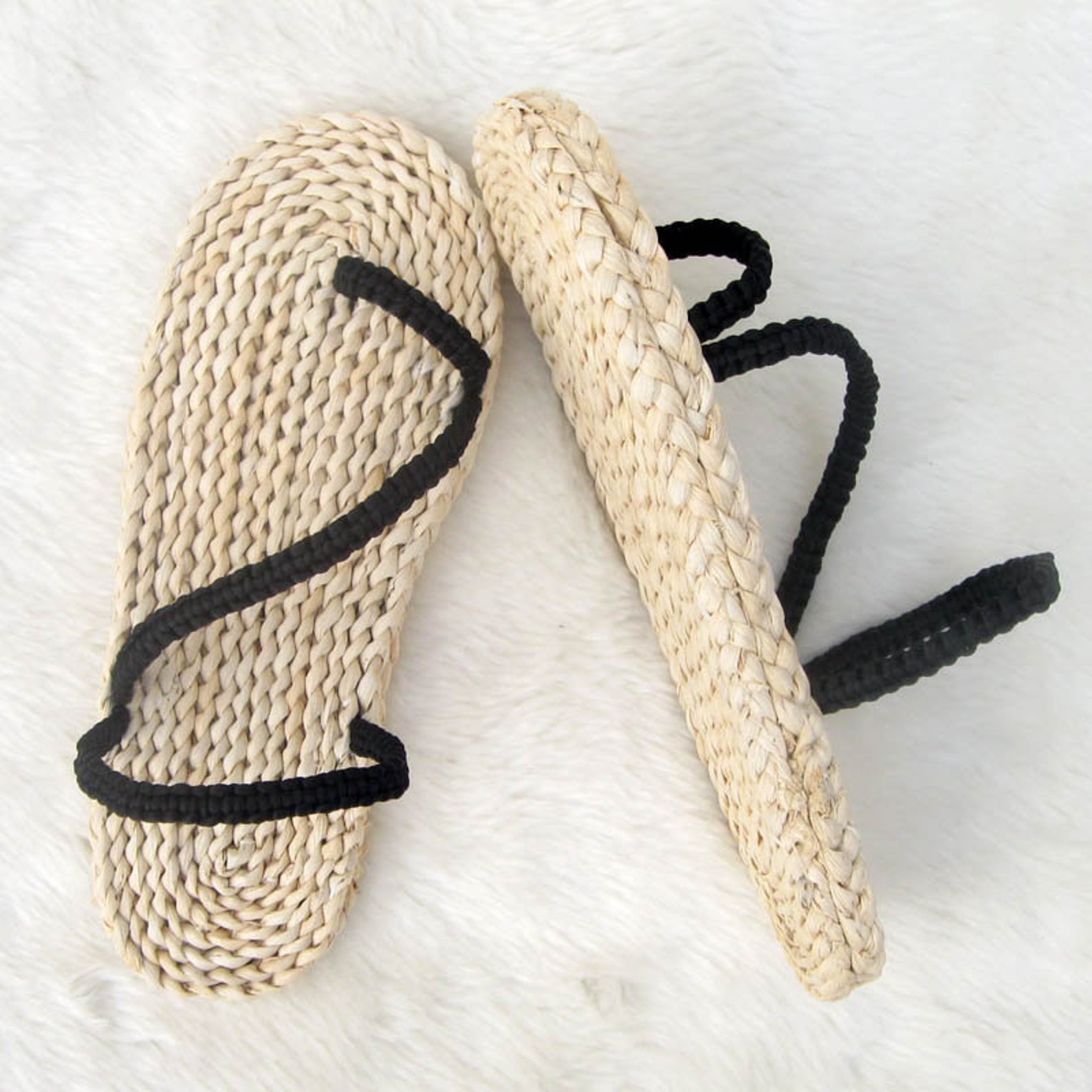 straw slippers