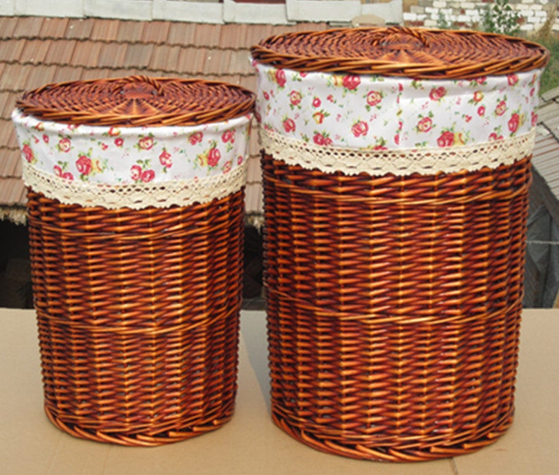 Cane makes up wicker basket The laundry basket Clothes Etsy
