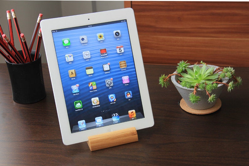 bamboo iPad stand iphone stand Wooden iPad Holder iPad Dock iphone Wood