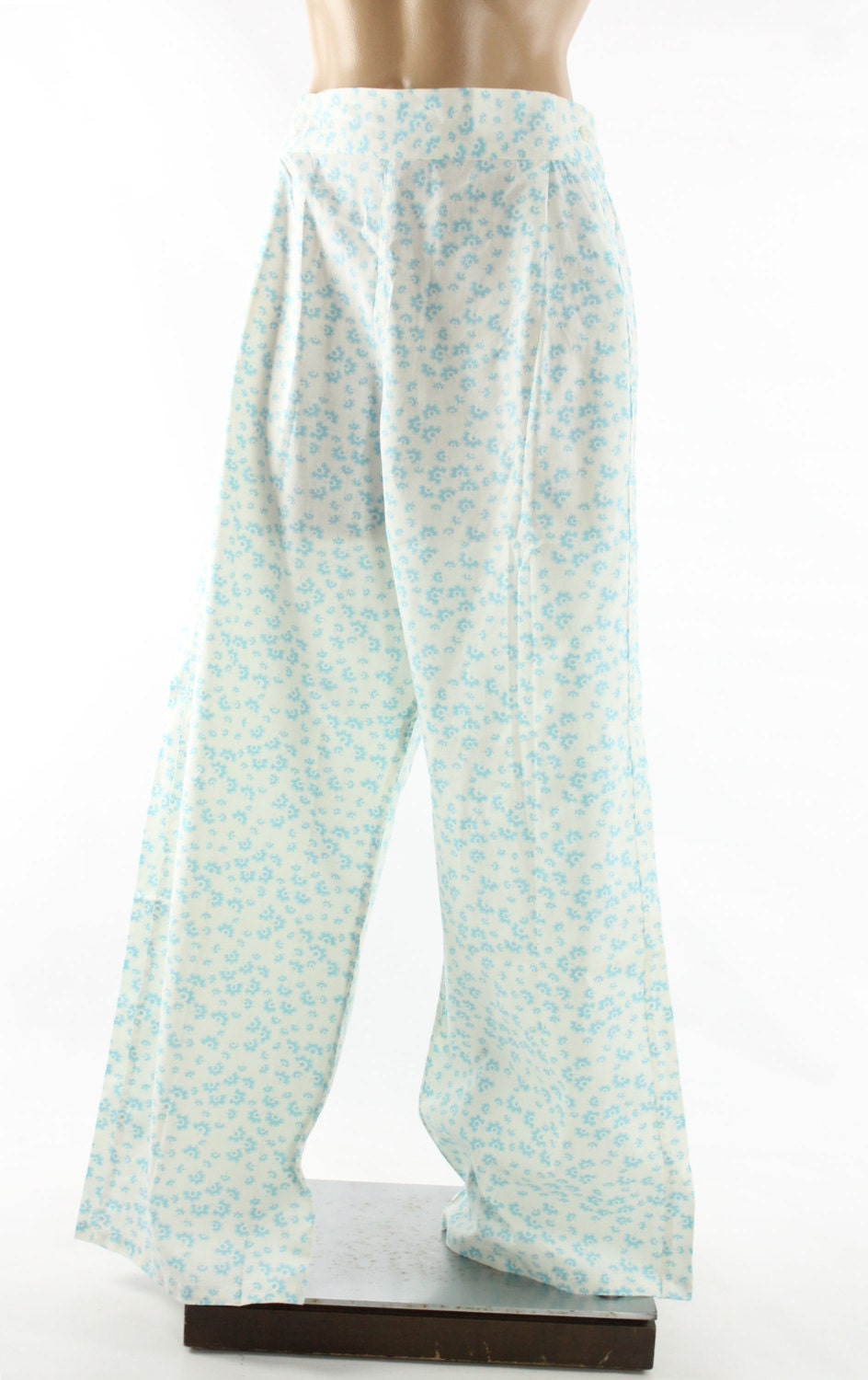 Vintage 50s NOS Pajamas White Floral Cotton PJs Pants Top | Etsy