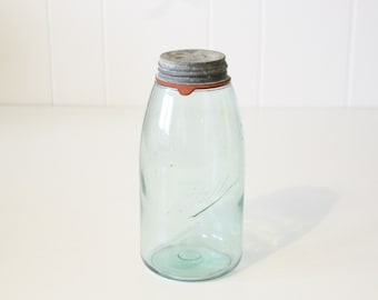 1900-1910 Blue Ball Quart Canning Jar