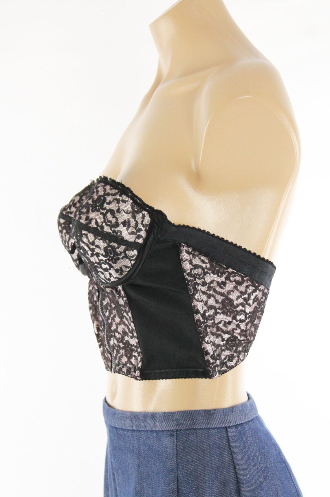 low back strapless bustier