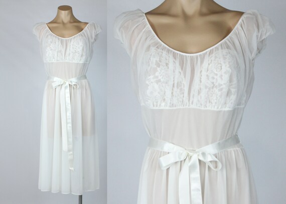 Vintage 60's Vanity Fair Sheer Chiffon Nylon Night