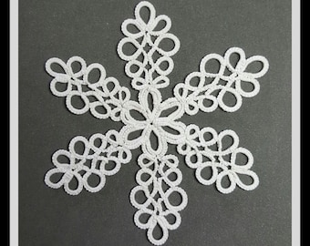 PATTERN, tatted snowflake, needle tatting, BELLA original pattern