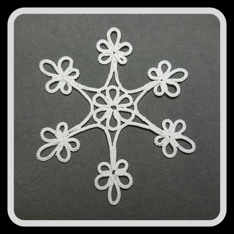 PATTERN Tatted Snowflake Needle Tatting BLING Original Etsy Sweden