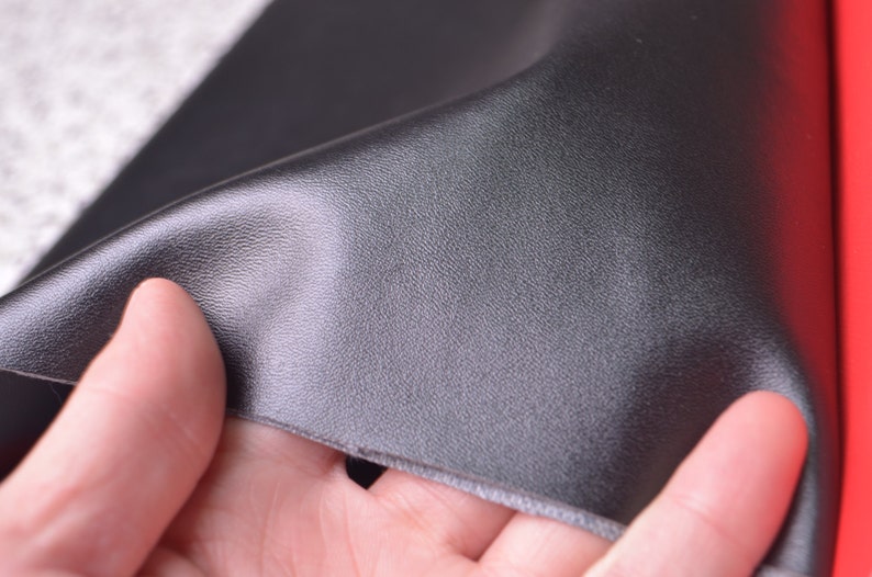 1/4 Yard 0.7mm Black Leather Fabricsolid Vinyl Leather - Etsy