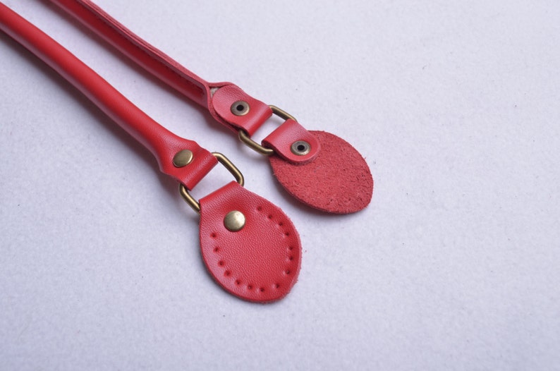 Pair Red Leather Purses Handlesgenuine Leather Purses Etsy