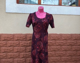 Bordeaux midi summer vintage  cocktail dress, size M