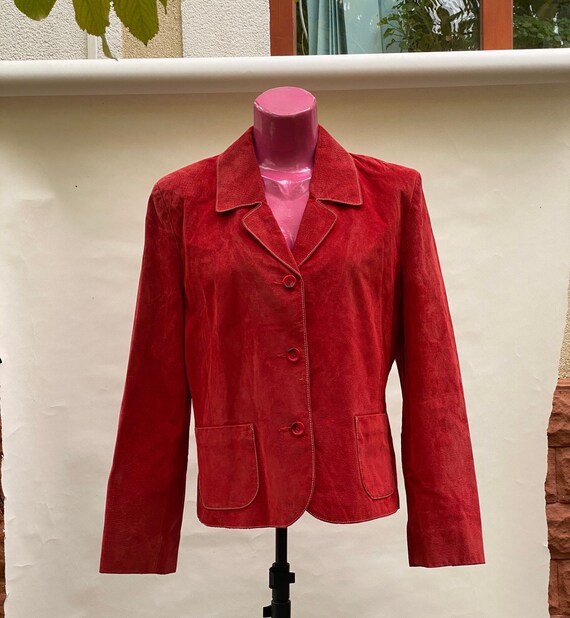 Buy Real Suede Leather Designer Jacket Vintage, Size XL Online in 