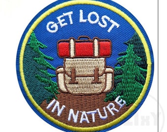Get lost in nature Patch, for Clothing, Just Iron on Embroidered Sewing Applique, Cute Sew On Fabric, Badge DIY Apparel Accessories.