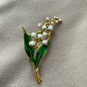 Lily of the valley vintage brooch pin