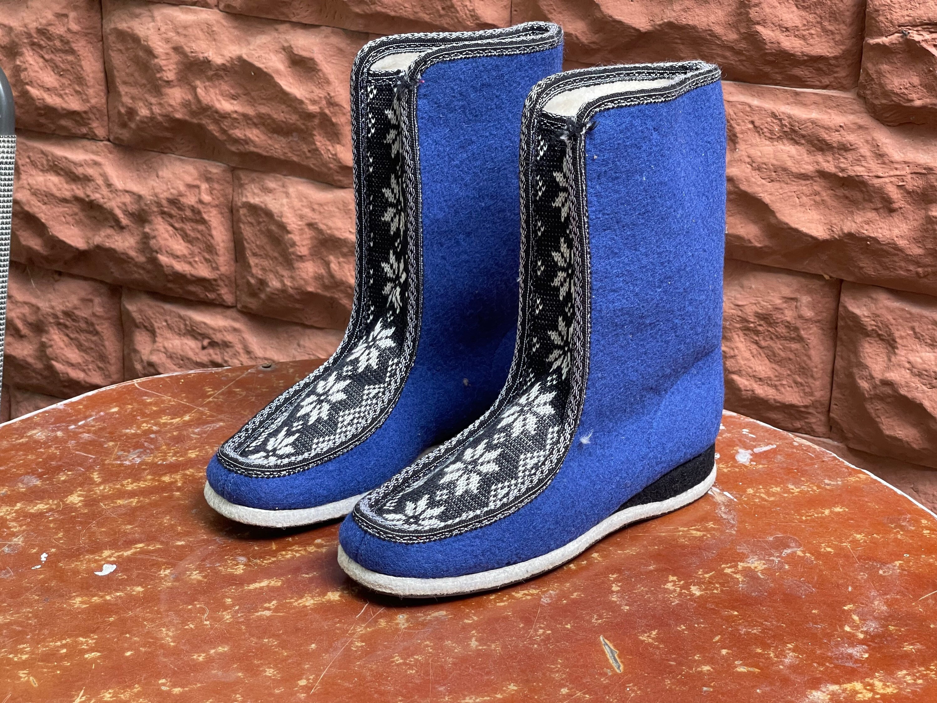 Snow Boots Russian Felted Wool Boots Russian Valenki White Felt Boots