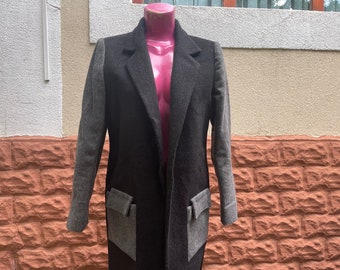 Black vintage woolen coat, size M