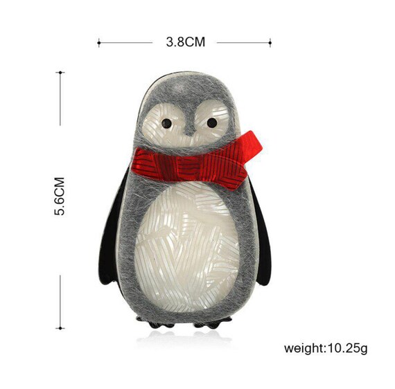 Funny penguin baby big brooch, acrylic brooch pin… - image 2