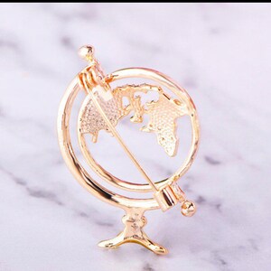 Globus, silber, gold, Landkarte, Planet Erde Brosche, Anstecknadel