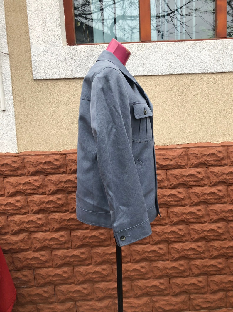 Grey blue woolen blazer, size L, made in Italy image 10