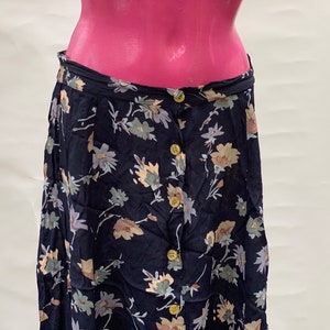 Vintage buttoned blue floral long skirt, vintage, size L