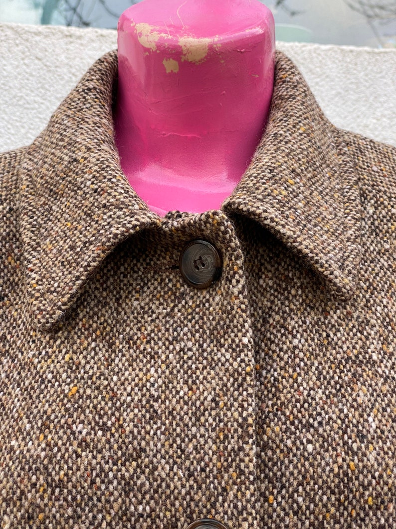 Brown vintage woolen coat 10P made in USA size M