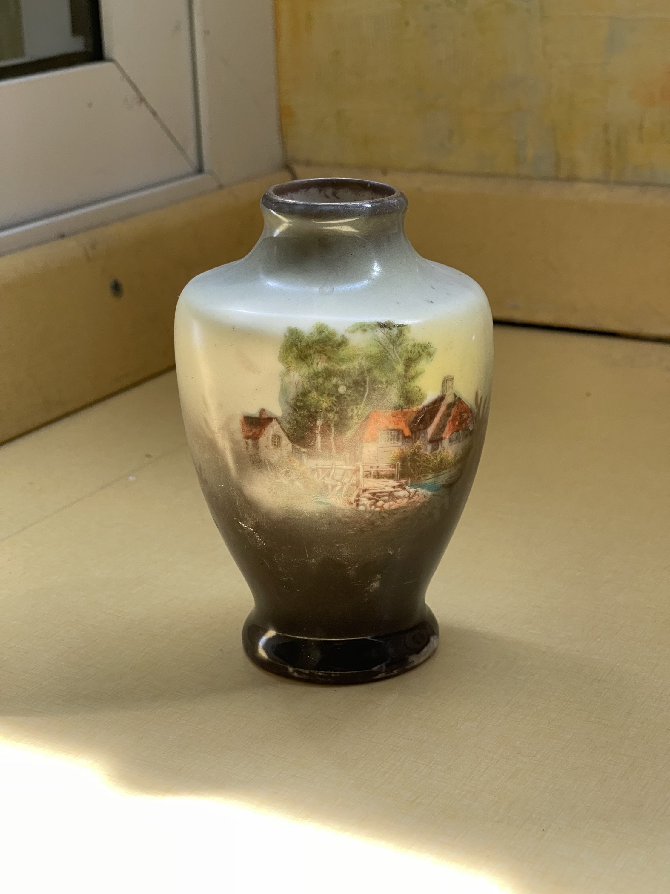 Beige vintage ceramic vase