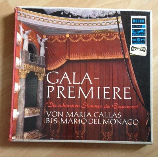 Diversos – Gala Premiere, Die Schönsten Stimmen Der Gegenwart, Maria callas, clássica, caixa com 6 vinis, ópera