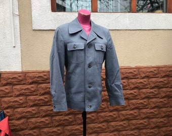 Grey blue woolen blazer, size L, made in Italy