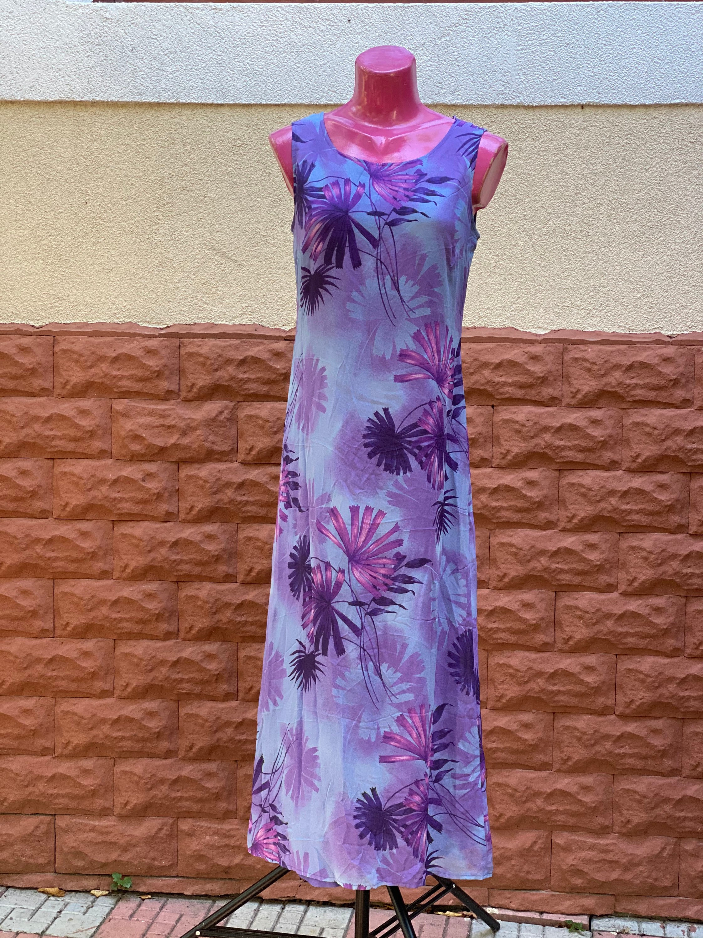 Purple Dress: Long Purple Light Summer Dress Large Size - Etsy UK