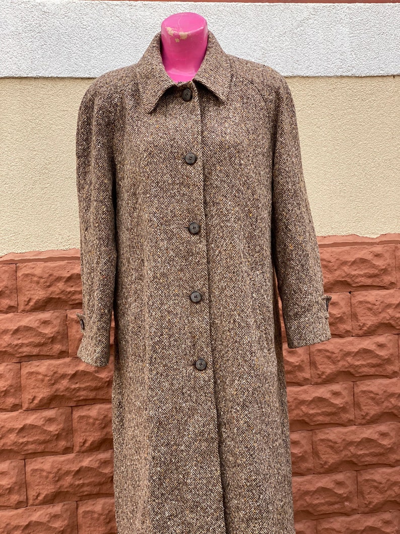 Brown vintage woolen coat 10P made in USA size M