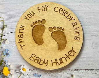 Thank You for Celebrating Qty 30 - 50 Circle Baby Shower Magnets