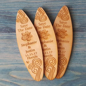 Surfboard Save the Date Qty 55-150 Wedding Favor, 4 Wedding Favor Magnet, Bride, Groom, Gift, Save the Date image 2