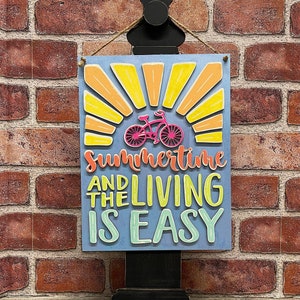 Summertime and the living is easy sign kit cutouts - unpainted wooden cutouts, ready for you to paint