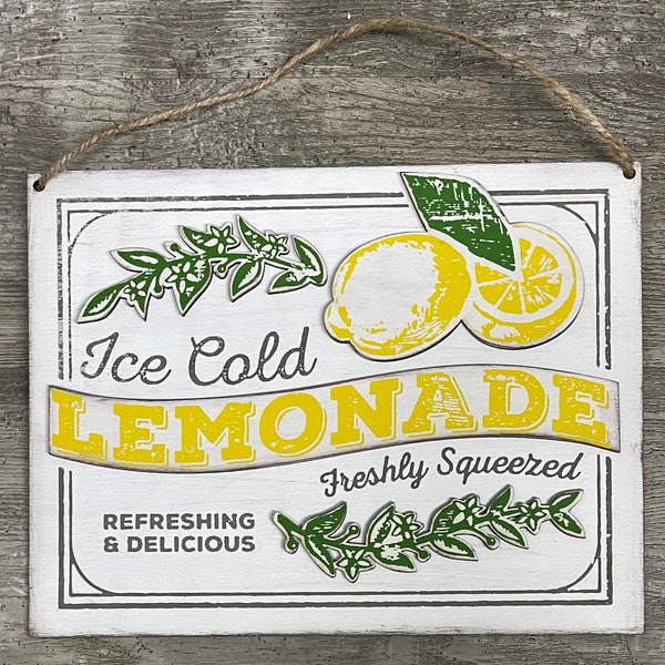 Lemonade unfinished wooden Sign with Cutouts ready for you to paint