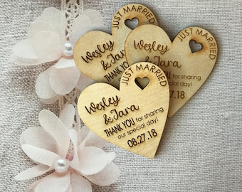 Heart With Heart Cut out Qty 30-50 Thank You Wedding Favors, 3" Wedding Favor Magnet, Bride, Groom, Gift, Save the Date