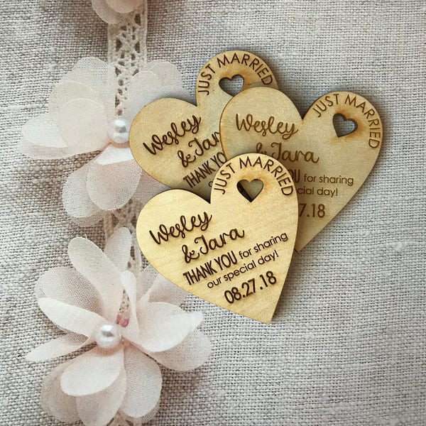 Heart With Heart Cut out Qty 30-50 Thank You Wedding Favors, 3" Wedding Favor Magnet, Bride, Groom, Gift, Save the Date