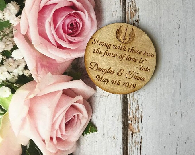 Wedding Favors Creativelaserart4u Rustic And 50 Yoda E Wedding Favors 3 Star Wars Favor Magnet Bride