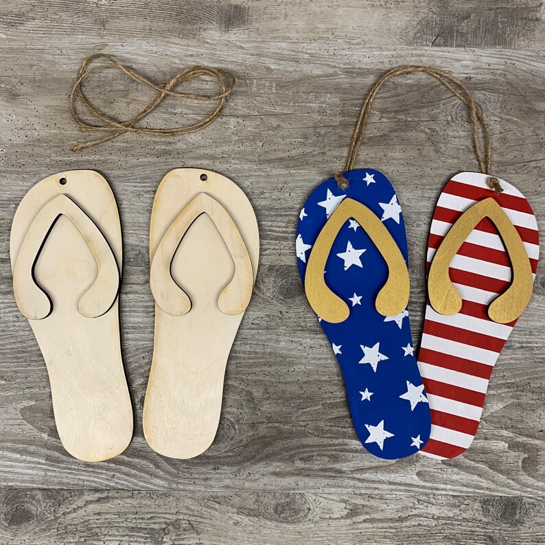 Unfinished Wooden cutout Flip Flops | Etsy