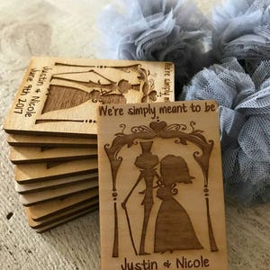 Jack and Sally Qty 10-25 Wedding Favor Magnets - Bride, Groom, Gift, Disney Simply Meant to Be Wedding Magnets