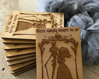 65 Wedding Favor, Jack and Sally Wedding Favor Magnets - Bride, Groom, Gift, Disney Simply Meant to Be Wedding Magnets