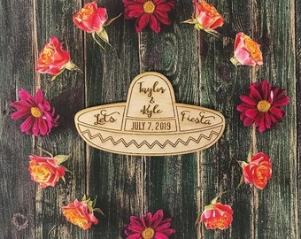 Let's Fiesta Qty 55-150 Wedding Favor Magnets- Bride, Groom, Gift, Rustic, Custom