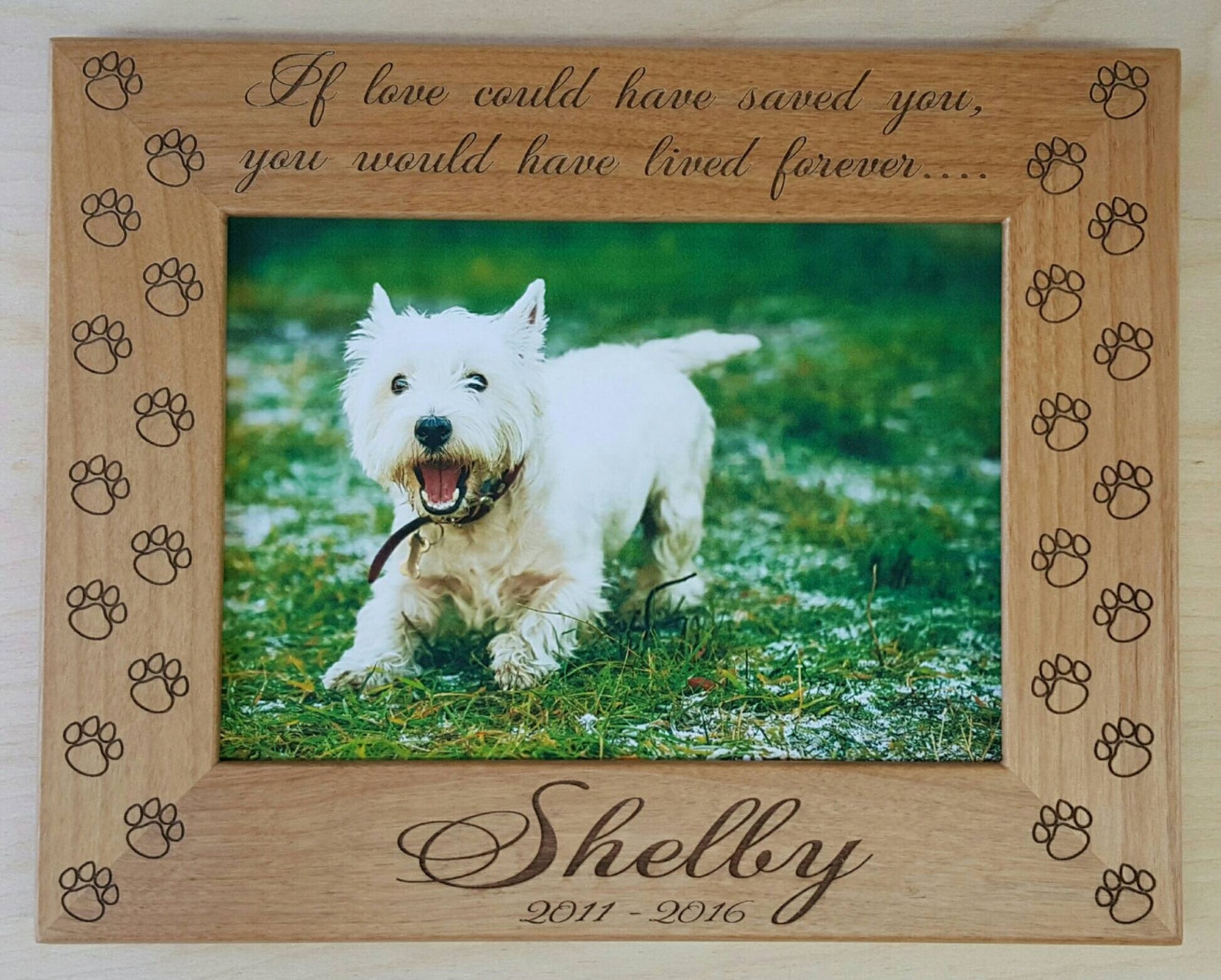Dog Memorial Picture Frame 5x7 Pet Custom Laser Engraved Etsy