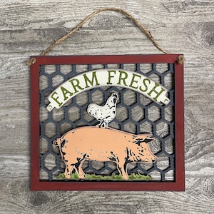 Farm Fresh Sign with cutouts and Jute unfinished wood cutouts ready for you to paint