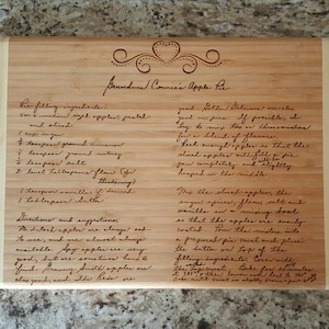 Personalized Cutting Board, 18 x 12 Large Top Quality Bamboo Cutting Board, Recipe Cutting Board, Grandma Gift, Mother, Aunt image 2