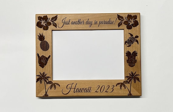 Hawaii Picture Frame 5x7 Vacation Custom Laser Engraved Frame