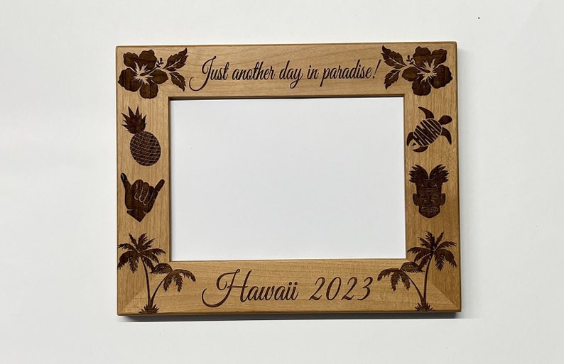 Hawaii Picture Frame 5x7 Vacation Custom Laser Engraved Frame image 2