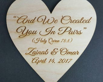 3" Wedding Favor Magnets, And we created you in pairs, Islamic Wedding Magnet -Bride, Groom, Gift