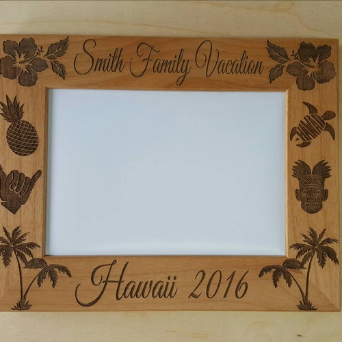 Hawaii Picture Frame 8x10 Vacation Custom Laser Engraved Frame Etsy
