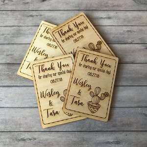 Cactus Thank You Qty 30-50 Wedding Favors, 3" Wedding Favor Magnet, Bride, Groom, Gift, Save the Date