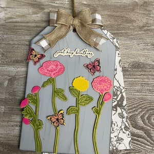 Botanical Just Keep Breathing Cutouts, unpainted wooden cutouts - ready for you to paint, door tag surface not included