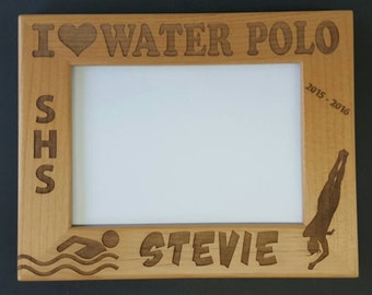 Water Polo, swimming, diving 5x7 Picture Frame Custom Laser Engraved Frame